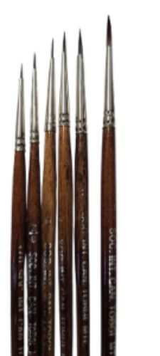 Pinceau Rond polis synthétiques bruns super élastiques pour artistes - Fabriqué en Allemagne