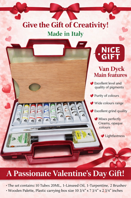 Ensemble Peinture à l'huile Ferrario Van Dyck de qualité artistique avec coffre  en plastique