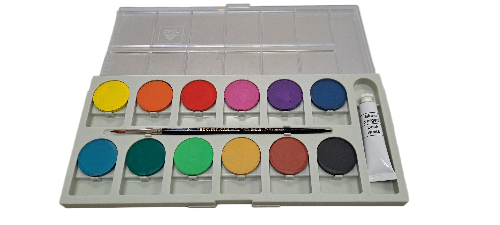 Watercolor travel Paint Set with Sable watercolor Brush size #3