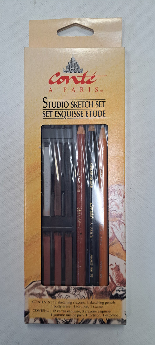 Conté à Paris Studio Sketching Set Pencil and Carre Crayon - Assorted
