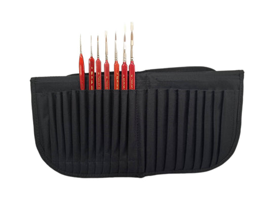 Set of 7-- Artist Red Sable brushes With Trianglar Handle Plus Brush Case