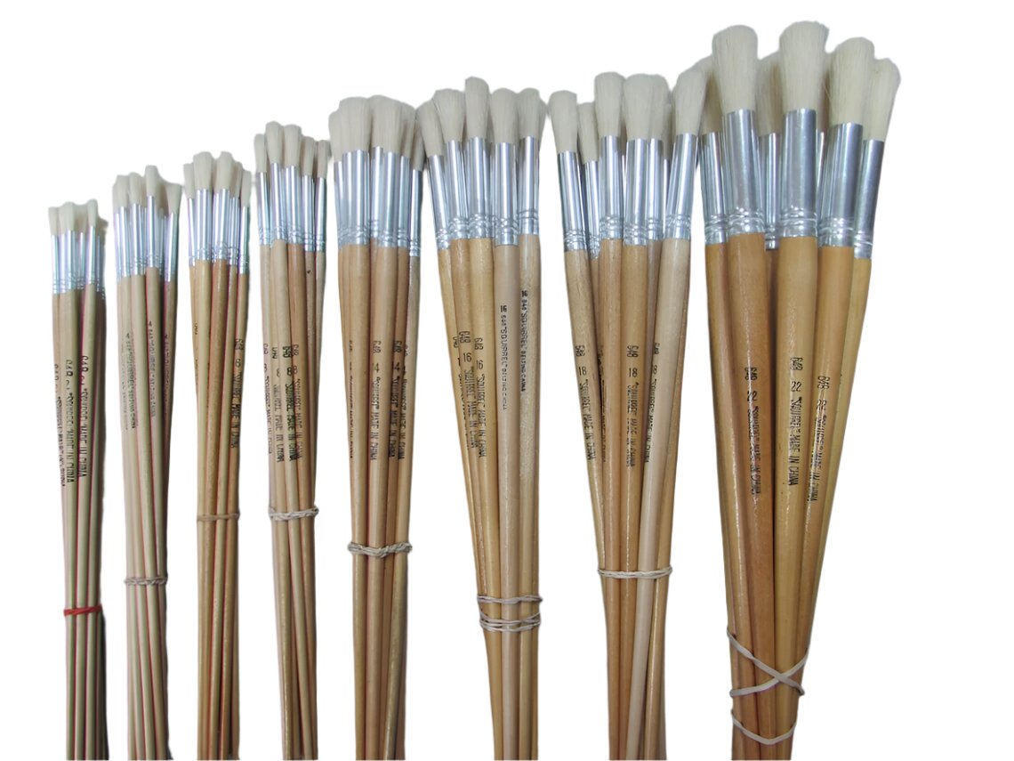 12 pcs Artist Brushes Pure Bristle Round for Oil and Acrylic Please Choose your size