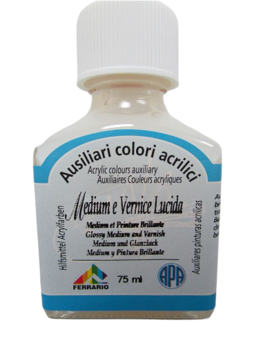 Ferrario Acrylique Brillant Médium et Vernis --Fabriqué en Italie