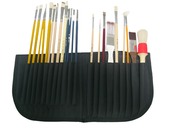 Artist brush case for short and long handles