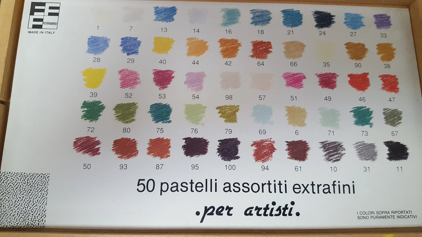 Ferrario Extrafine soft Pastels Set 50pcs --full stick -(Made in Italy)