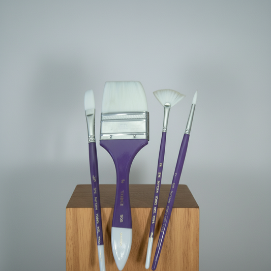 Ensemble  de 4 pinceaux de qualité en martre synthétique