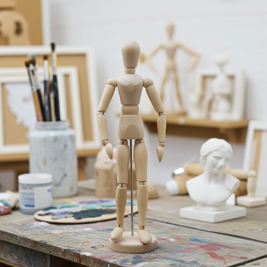 12'' Wooden Artist Mannequin – Male or Female – Ideal for Drawing, Painting, Animation & Display