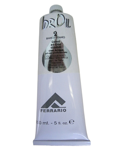 Ferrario IDROIL Professional Artist Quality Water-Soluble Oil Colours Titanium White---150ml