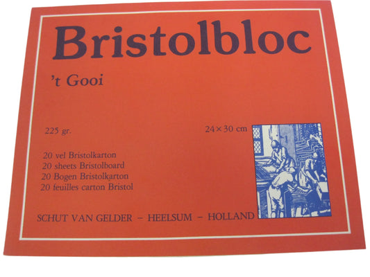 Bristolbloc 't Gooi 24x30cm 20 sheets 225gr SCHUT VAN GELDER Made in Holland