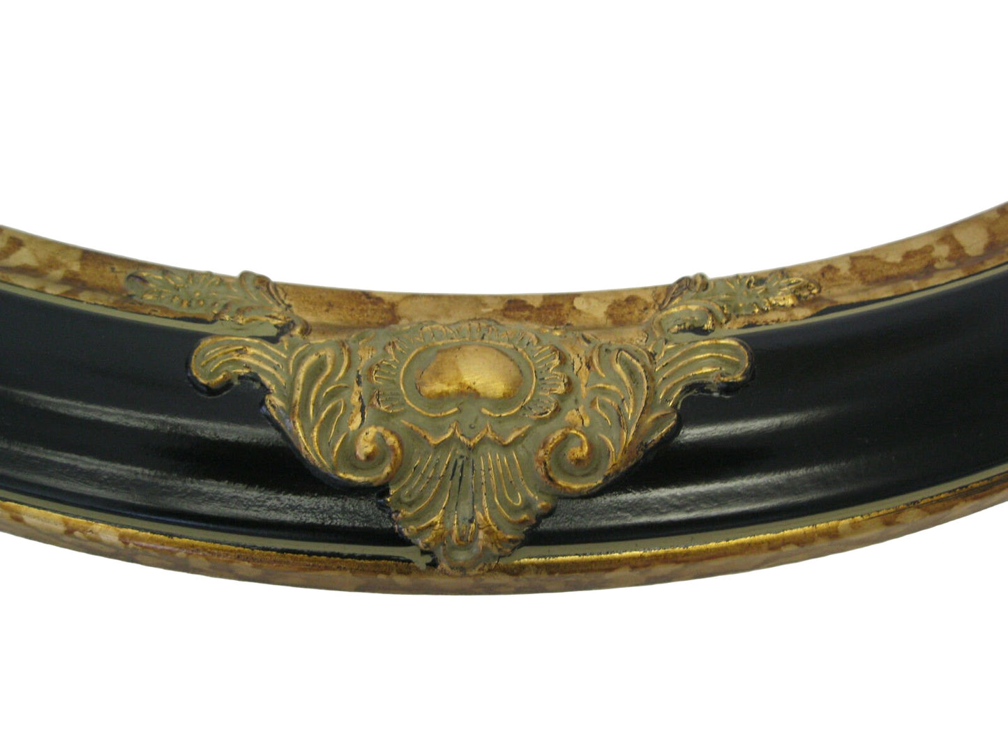 Vintage Gold & Black Hand Finish Gallery Oval Picture Frame 22x28 Moulding  2 1/2 " Wide #470