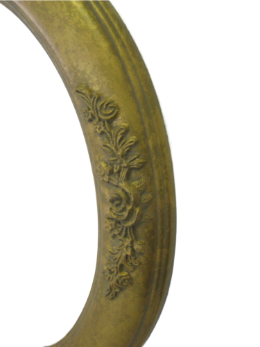 Antique Gold Hand-Finished Oval Picture Frame with Floral Detailing – 11" x 14"-Model 477