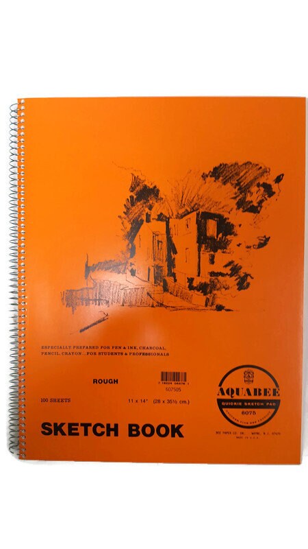 Aquabee Sketch Book Pad 11x14''inches-100 sheets #6075R  Pen & Ink , Charcoal,Pencils,Crayons