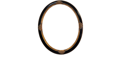 Vintage Gold & Black Hand Finish Gallery Oval Picture Frame 22x28 Moulding  2 1/2 " Wide #470