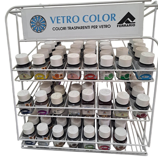 Peinture pour verre Ferrario Vetro Color transparente avec filtre UV 50 ml - Fabriquée en Italie