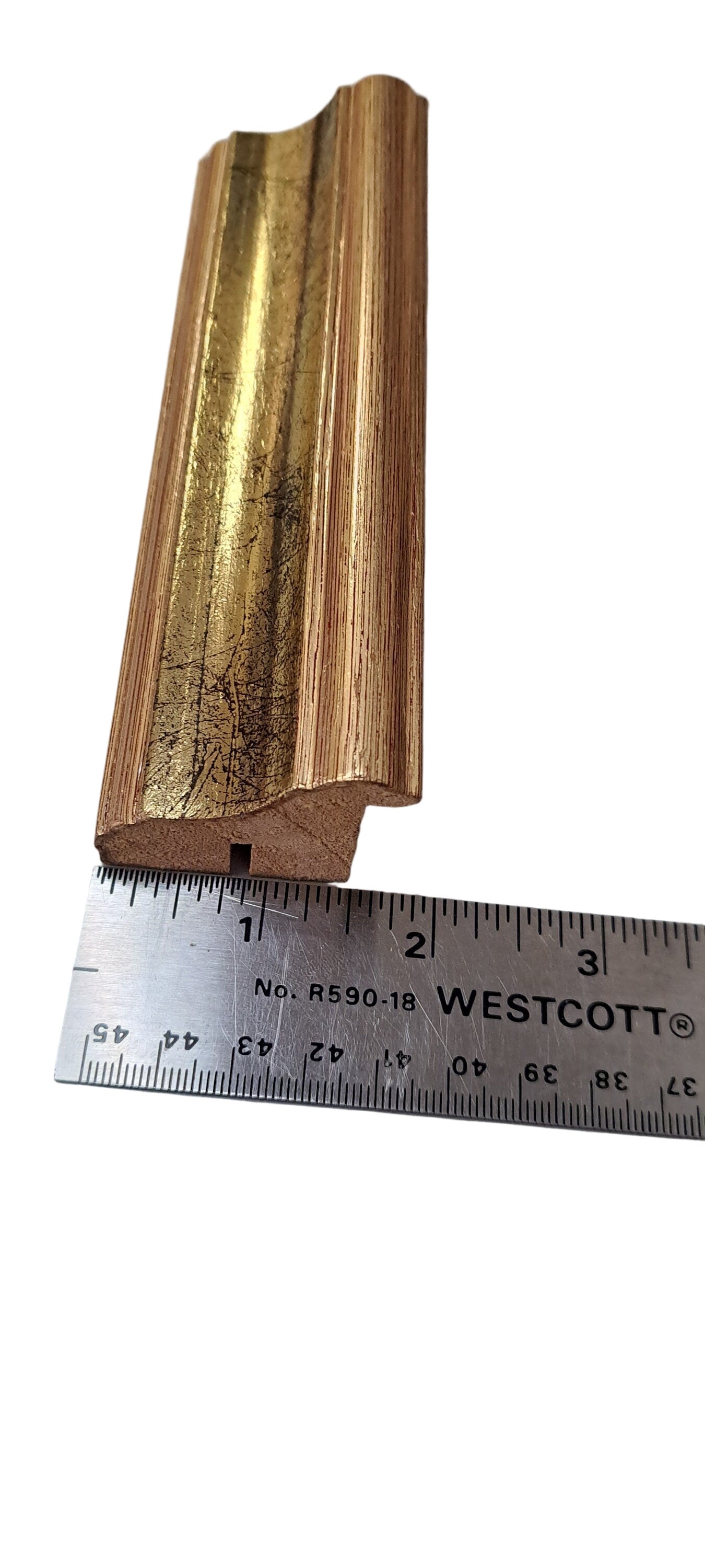 Wooden Picture Frame Moulding Gold Foil  total of 18 feet packaged  Made in Italy #154