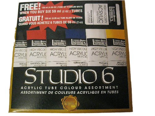 Liquitex High Viscosity Studio 6 Tubes 59ml + Free Titanium White 138ml  Assortment Made in USA