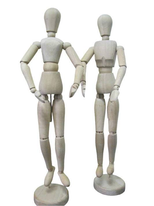 Artist Wooden Mannequin-manikin- Female or Male 16''with stand