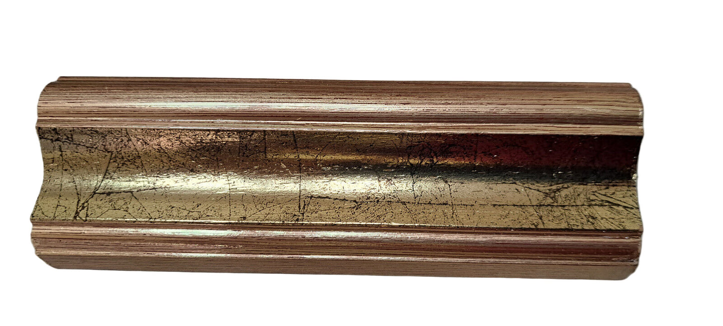 Wooden Picture Frame Moulding Gold Foil  total of 18 feet packaged  Made in Italy #154