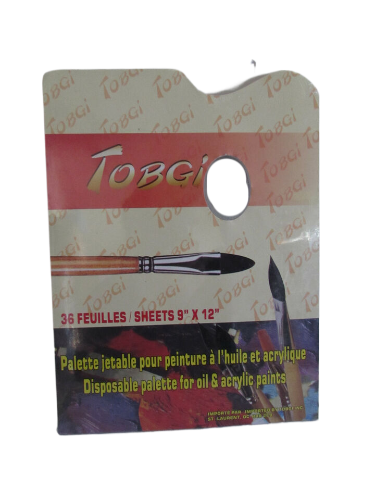 Tobgi Artist Disposable Paper Palette 9x12'' 36 Sheets with Thumb hole