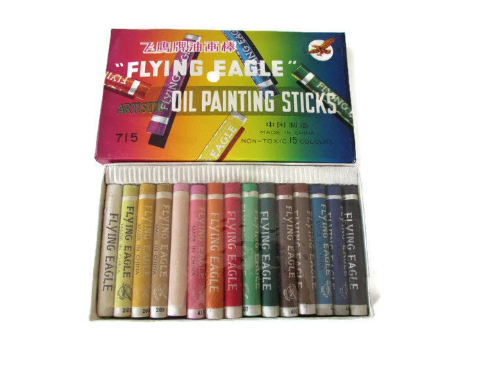 6---Vintage Flying Eagle Artistic Oil Painting Sticks  set of 15pcs ---Total of 90 sticks