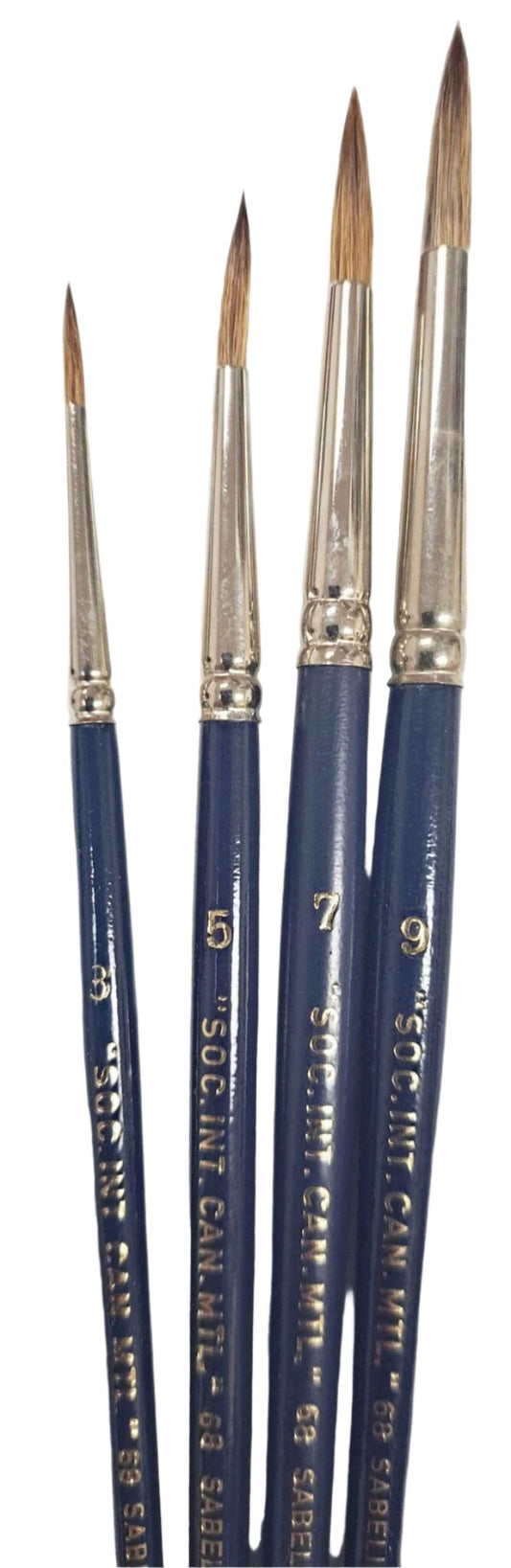 4pcs Finest Sable Imitation Hair "SABELINE Round Watercolour brushes #3-5-7-9 Made in Germany