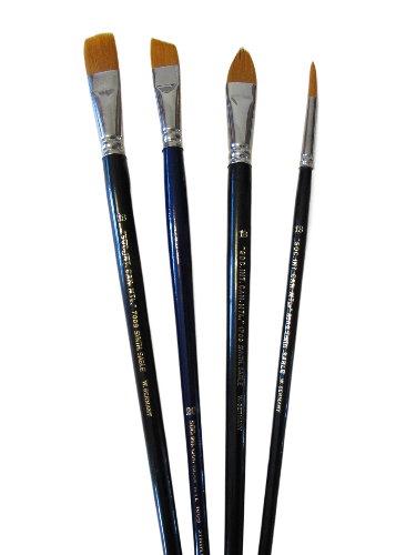 Professional Artist Quality Synthetic Golden Sable Bright-Filbert-Round-Angular Oil / Acrylic brushes