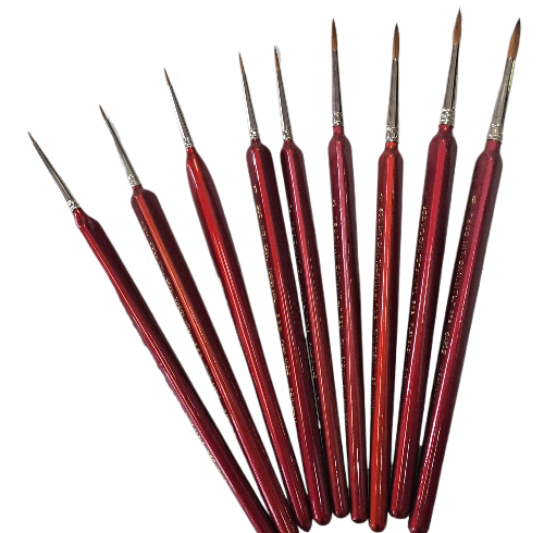 Artist Pure Red Sable brushes Triangular handle that don't roll -Made in Germany